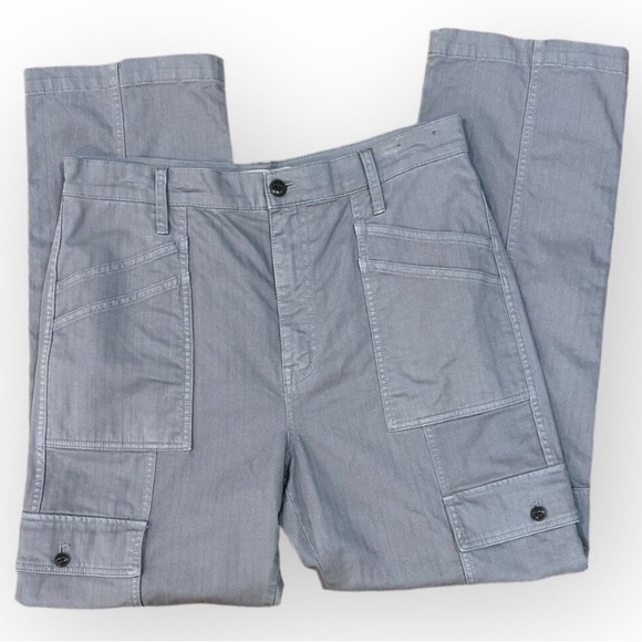 Madewell The Garment-Dyed '90s Straight Cargo High-Waisted Pants Gray Solstice - Picture 6 of 6